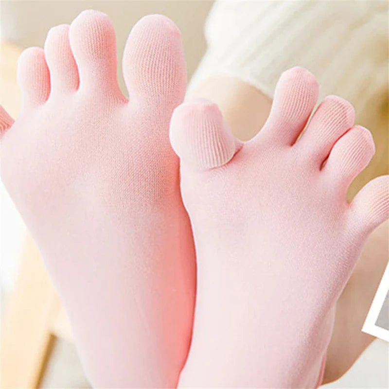 Women Summer Five-Finger Socks Ultrathin Funny Toe Invisible Sokken with Silicone Anti-Skid Breathable Anti-Friction Dropship