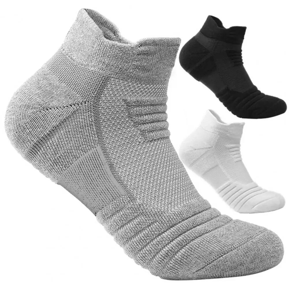 Men Socks Solid Color Thickening Cycling Running Football Basketball Soccer Socks Sports Anti-Slip Thicken Thermal Socks Men